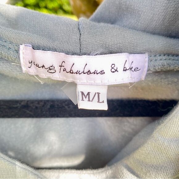 YOUNG FABULOUS & BROKE OVERSIZED HOODIE CROPPED SWEATSHIRT M/L SLATE GREY - Picture 11 of 16